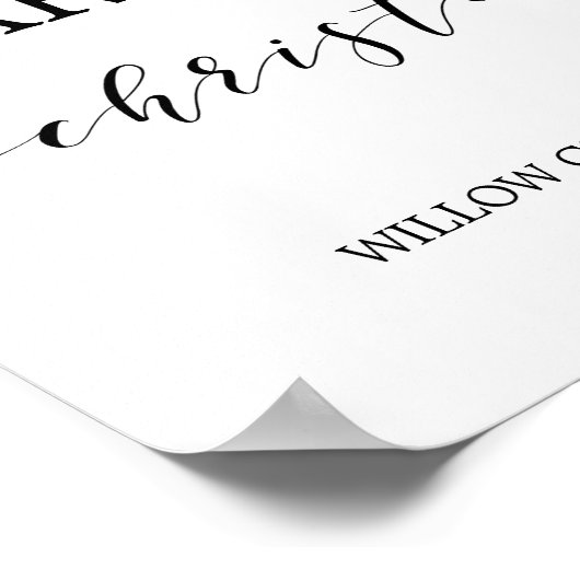 Watercolor Pink Blush & Gold Weihnachten Willkomme Poster (Ecke)