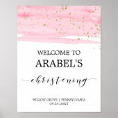 Watercolor Pink Blush & Gold Weihnachten Willkomme Poster (Vorne)