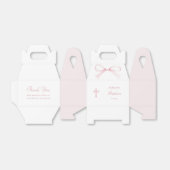 Watercolor Pink Bow Baptism Small Gable Geschenkschachtel (Ungefaltet)