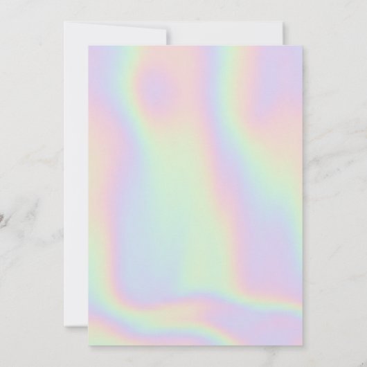 Watercolor Pink Bow Holographic Birthday Einladung (Rückseite)