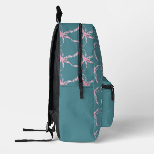 Watercolor Pink Bow Pattern Bedruckter Rucksack (Links)