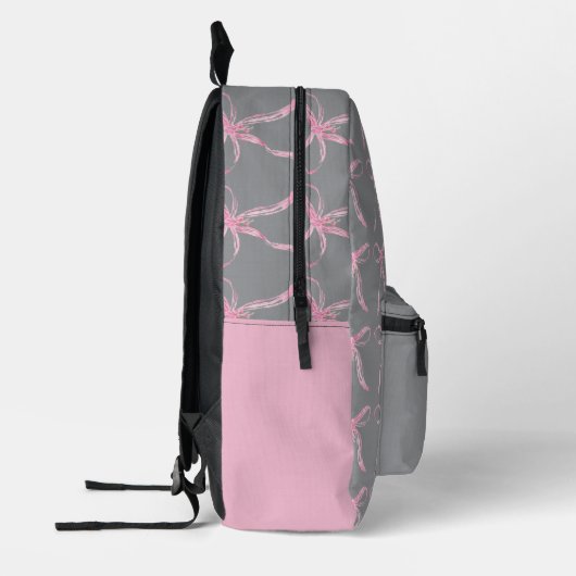 Watercolor Pink Bow Pattern Bedruckter Rucksack (Links)