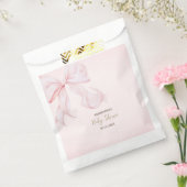 Watercolor Pink Bow Pink Dots Baby Shower  Geschenktütchen (Versiegelt)