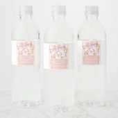 Watercolor Pink Bow Water Bottle Labels Wasserflaschenetikett (Flaschen)