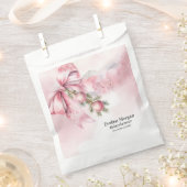 Watercolor Pink Bow with Baubles Baby Shower  Geschenktütchen (Ausgeschnitten)