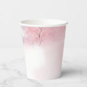 Watercolor Pink Bow with Baubles Baby Shower Pappbecher (Rückseite)