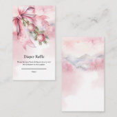 Watercolor Pink Bow with Baubles  Begleitkarte (Vorne/Hinten)