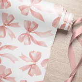 Watercolor Pink Bow Wrapping Paper Geschenkpapier