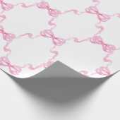 Watercolor Pink Bows Geschenkpapier (Ecke)
