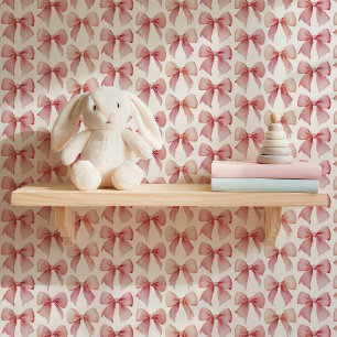 Watercolor Pink Bows Tapete