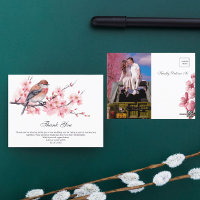 Watercolor Pink Cherry Blossom Wedding Vielen Dank