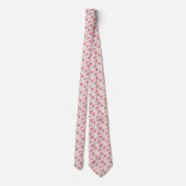 Watercolor Pink Christmas Necktie Krawatte (Rückseite)