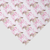Watercolor Pink Derby Horse Riding and Bows Seidenpapier (Ausschnitt)