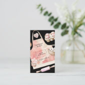 Watercolor Pink Desserts Pastry Chef Visitenkarte (Stehend Vorderseite)