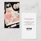 Watercolor Pink Desserts Pastry Chef Visitenkarte (Vorne/Hinten)