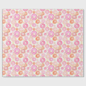 Watercolor Pink Doughnuts Baby Girl Shower Geschenkpapier (Flach)