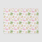 Watercolor Pink Flamingo Beach Christmas Seidenpapier (Vorderseite)