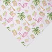 Watercolor Pink Flamingo Beach Christmas Seidenpapier (Ausschnitt)