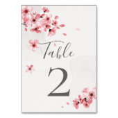 Watercolor Pink Floral Cherry Blossom Wedding Tischnummer (Vorderseite)