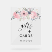 Watercolor Pink Floral Gifts and Cards Wedding Acrylschild (Vorderseite)