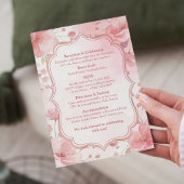 Watercolor Pink Floral Wedding Invitation Einladung