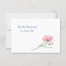 Watercolor Pink Floral Wedding RSVP