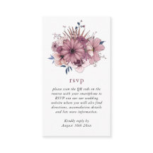 Watercolor Pink Florals QR Code Wedding RSVP