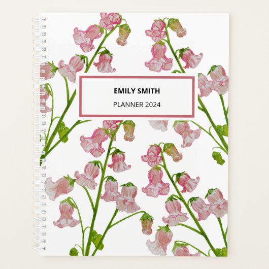Watercolor Pink Florals Wöchentlicher Planer (Vorderseite)