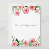 Watercolor Pink Flowers Baby Shower Invitation Einladung (Rückseite)