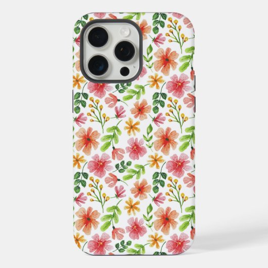 Watercolor Pink Flowers Pattern-69677 iPhone Hülle (Rückseite)