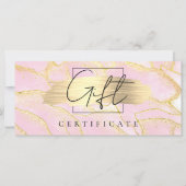 Watercolor Pink Gold Foil Gutschein (Vorderseite)