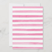 Watercolor Pink Gold Spring Umbrett Kindergeburtst Einladung (Rückseite)