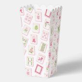 Watercolor Pink & Green Bow Mahjong Tiles Monogram Geschenkschachtel (Rückseite)