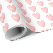 Watercolor Pink Hearpping Paper Geschenkpapier (Rolleneckpunkt)