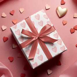 Watercolor Pink Hearpping Paper Geschenkpapier