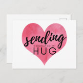 Watercolor Pink Herz Soziale Distanzierung Umarmun Postkarte (Vorne/Hinten)