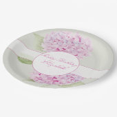 Watercolor Pink Hydrangea Invitation Pappteller (Schrägansicht)