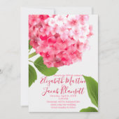 Watercolor Pink Hydrangea Virtual Wedding Einladung (Vorderseite)