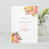 Watercolor Pink Lemonade Hochzeit Einladung (Stehend Vorderseite)