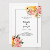 Watercolor Pink Lemonade Hochzeit Einladung (Vorne/Hinten)