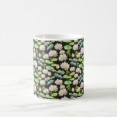 Watercolor Pink Lotus Seamless Pattern Kaffeetasse (Mittel)