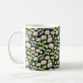 Watercolor Pink Lotus Seamless Pattern Kaffeetasse (Links)