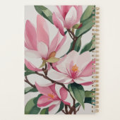 Watercolor Pink Magnolia Moderne Kunst, Dichtung u Planer (Rückseite)
