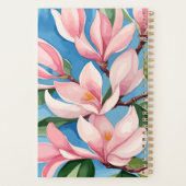 Watercolor Pink Magnolia Moderne Kunst, Dichtung u Planer (Rückseite)