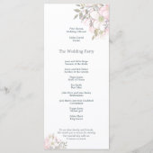 Watercolor Pink Magnolias Butterfly Script Hochzei Programm (Rückseite)