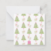 Watercolor Pink Mahjong Weihnachtsbaum Mitteilungskarte (Rückseite)