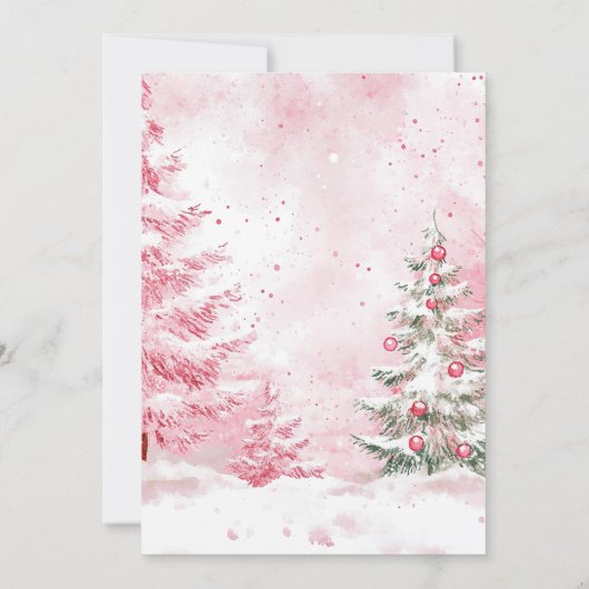 Watercolor Pink New Year's Eve Party Einladung (Rückseite)