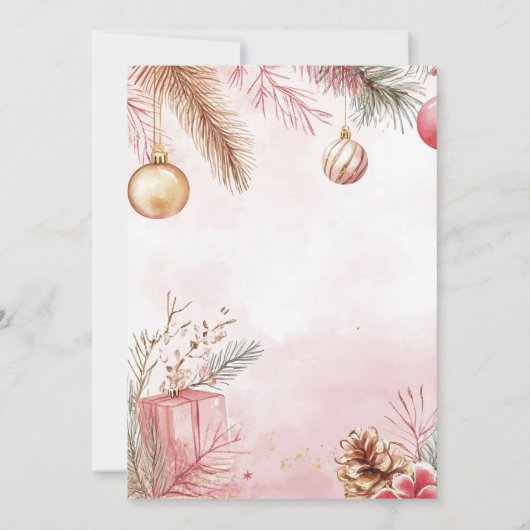 Watercolor Pink New Year's Eve Party  Einladung (Rückseite)