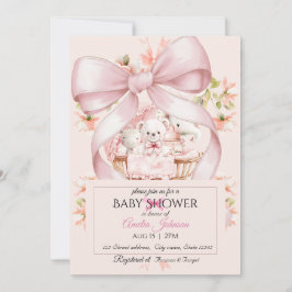 Watercolor Pink Nursery Baby Shower Invitation Einladung