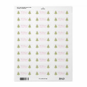 Watercolor Pink Nutcracker Weihnachtsbaumadresse (Vorne)